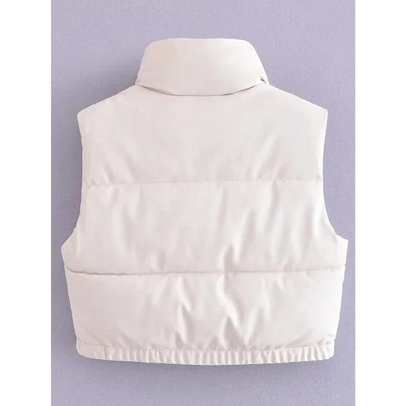 Vegan Leather Puffer Vest - Picture 7 of 11